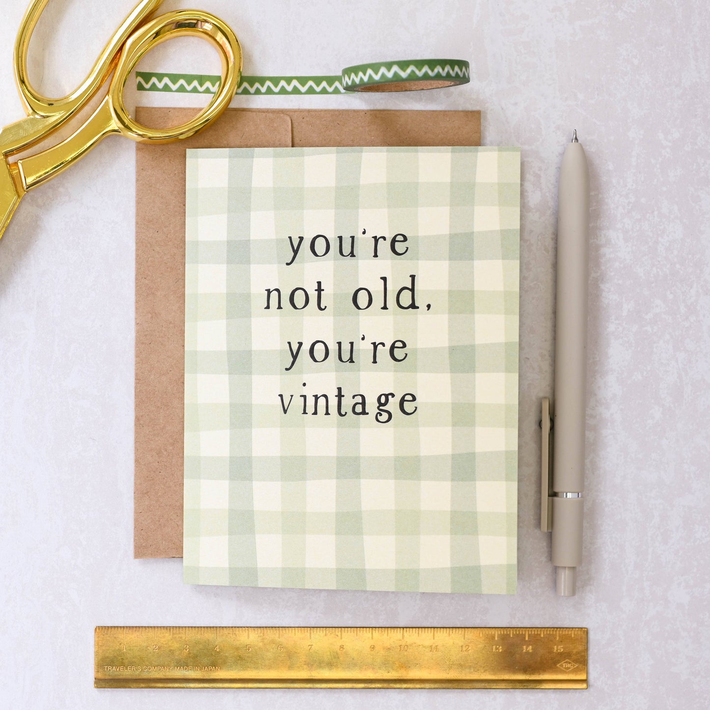 You're Vintage Plaid Birthday Card