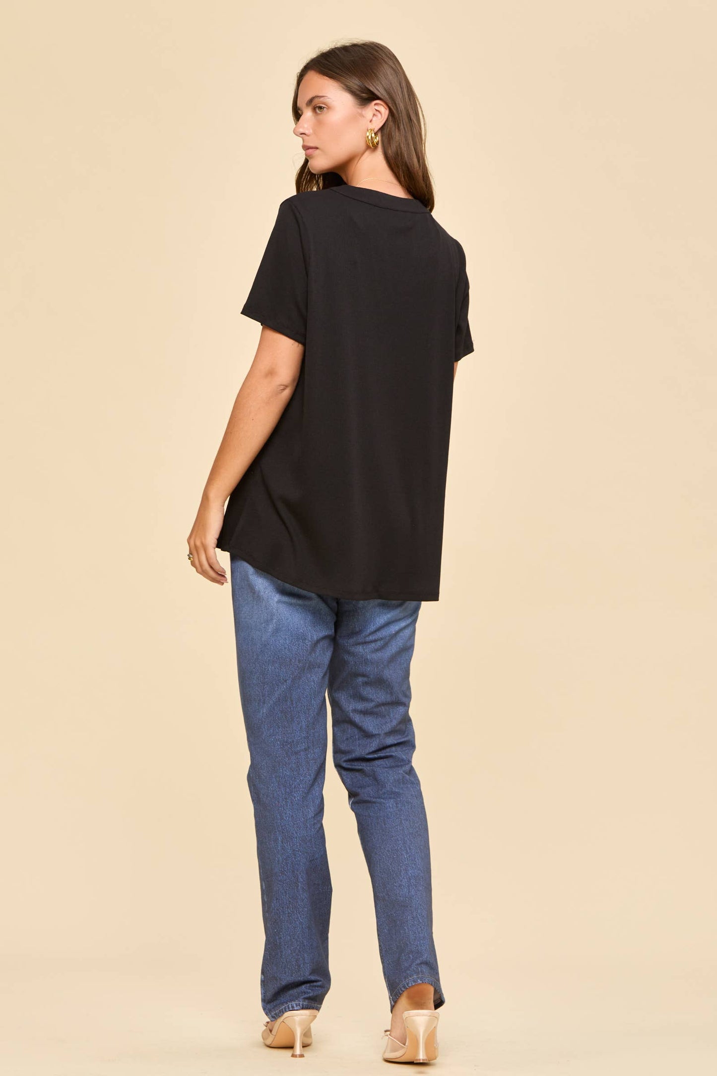 Baby Ribbed Boyfriend Knit Top