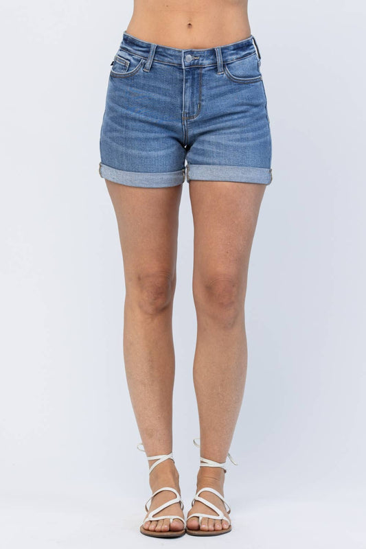 Judy Blue Mid-Rise Cuffed Shorts