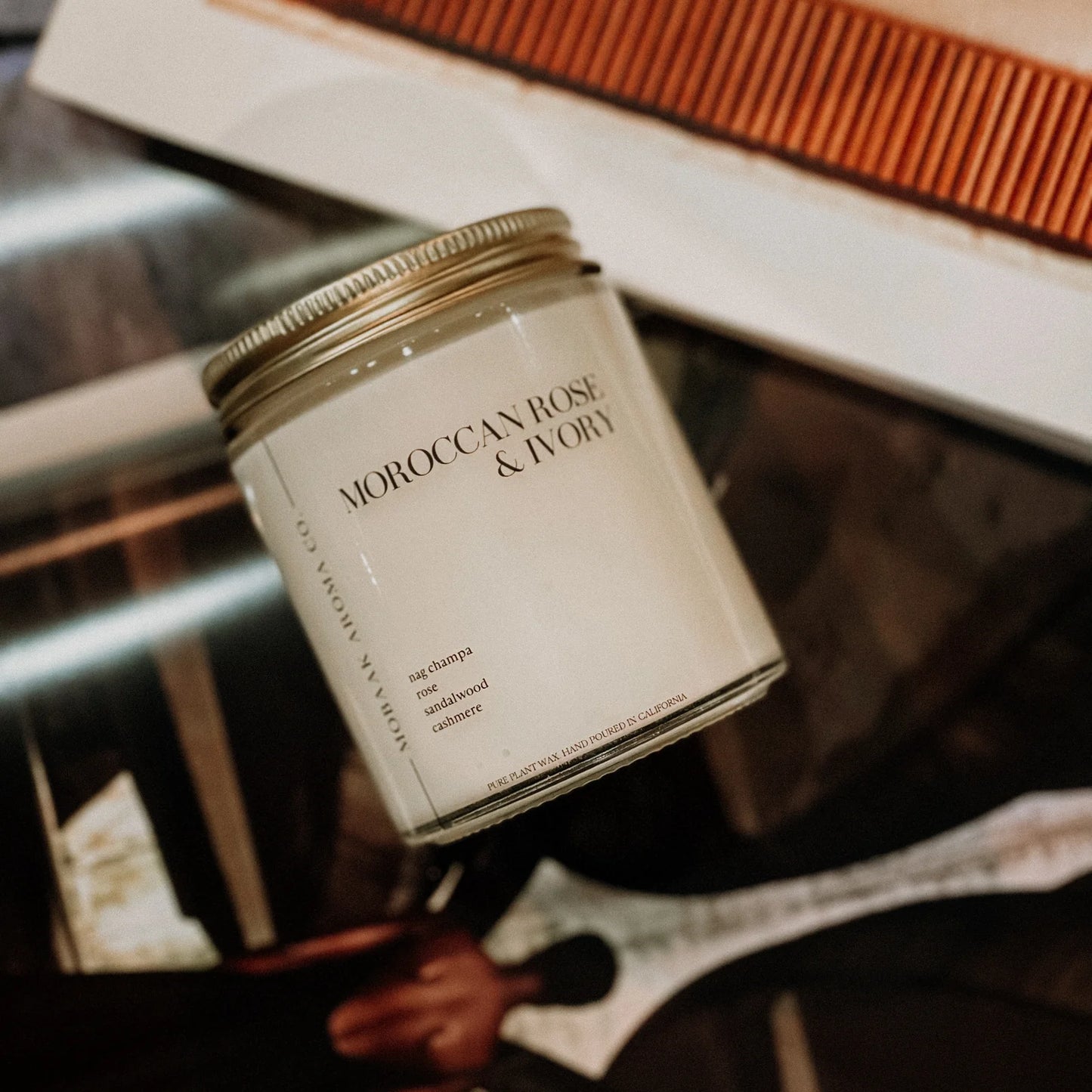 Moroccan Rose & Ivory Candle - Mobaak
