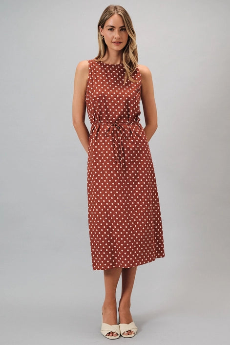 Polka Dot Shift Midi Dress