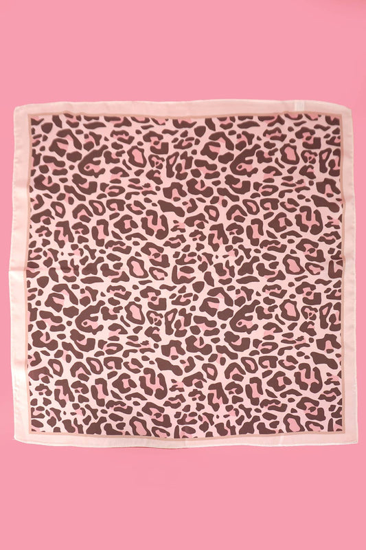 Pink Leopard Silky Scarf