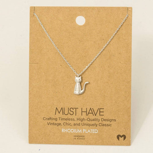 Gold Dipped Cat Pendant Necklace
