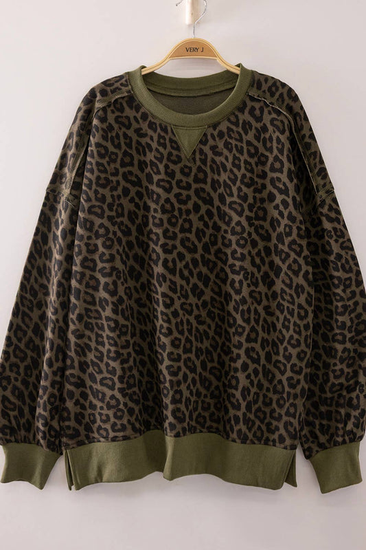 Leopard Crew Neck Sweatshirt