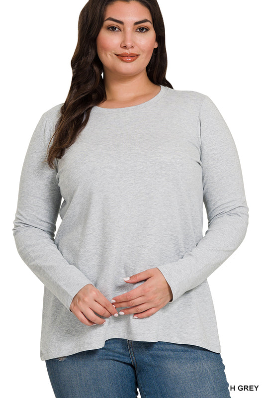 Cotton Crew Neck Long Sleeve