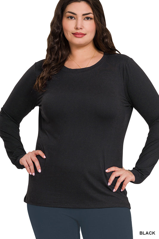 Brushed Microfiber Round Neck Tee