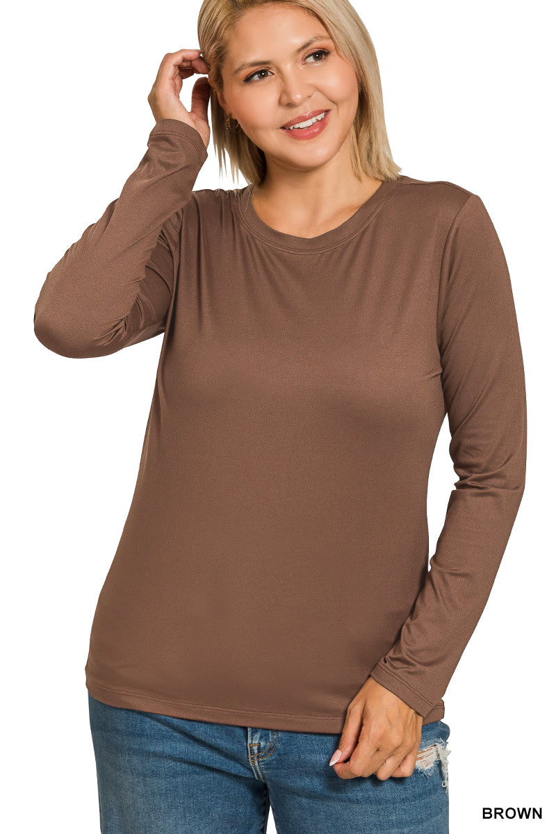 Brushed Microfiber Round Neck Tee
