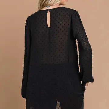 Crew Neck High & Low Hem Top