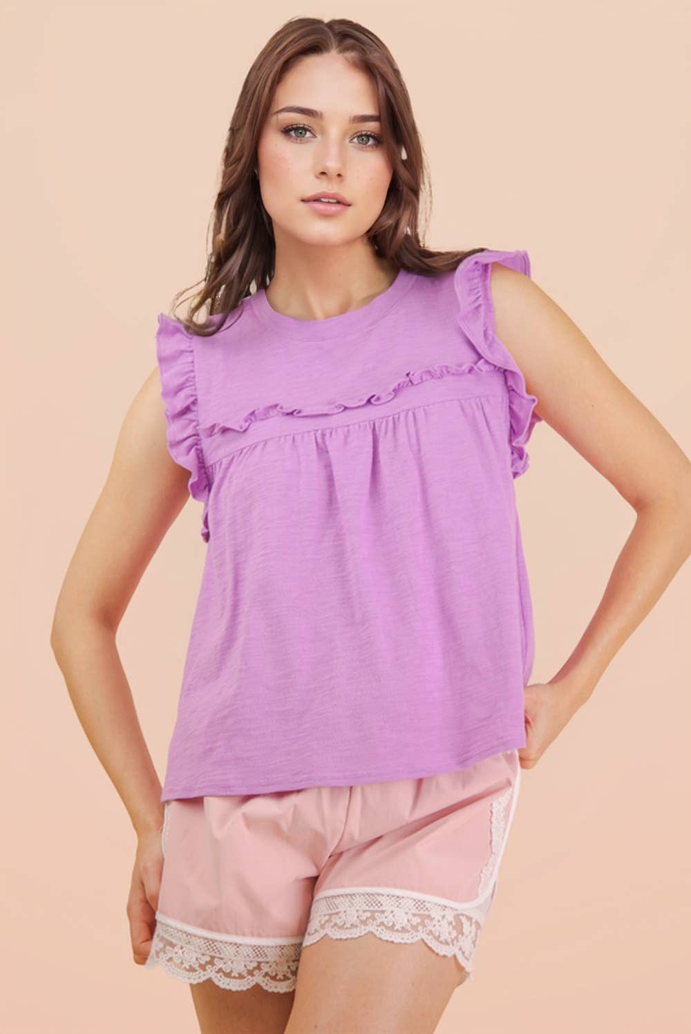 Ruffle Detail Top