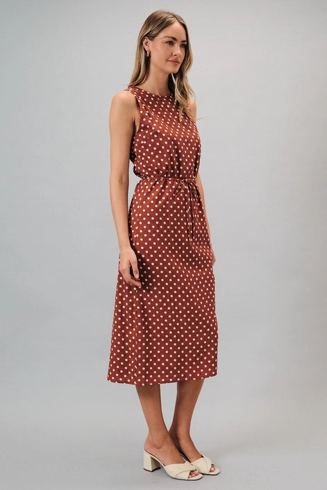 Polka Dot Shift Midi Dress