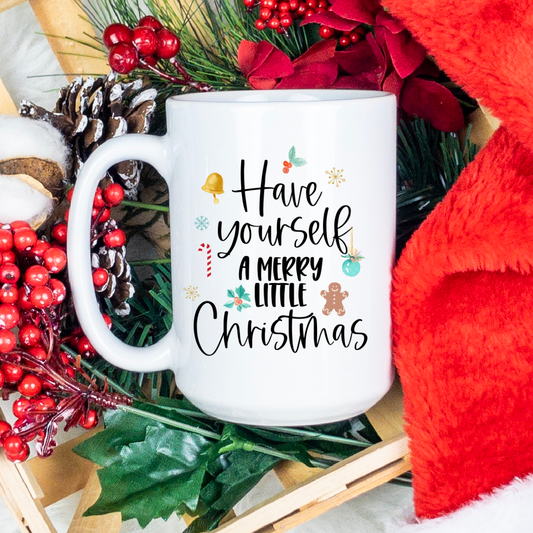 Merry little Christmas mug, Christmas mug, Holiday mug