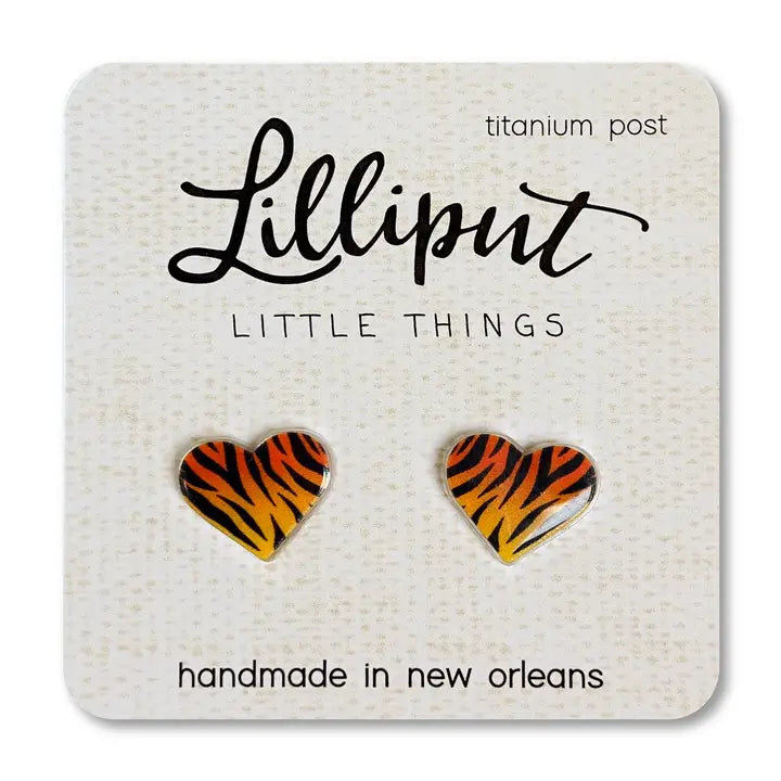 Tiger Stripe Heart Earrings