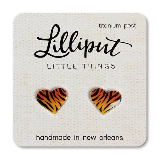 Tiger Stripe Heart Earrings