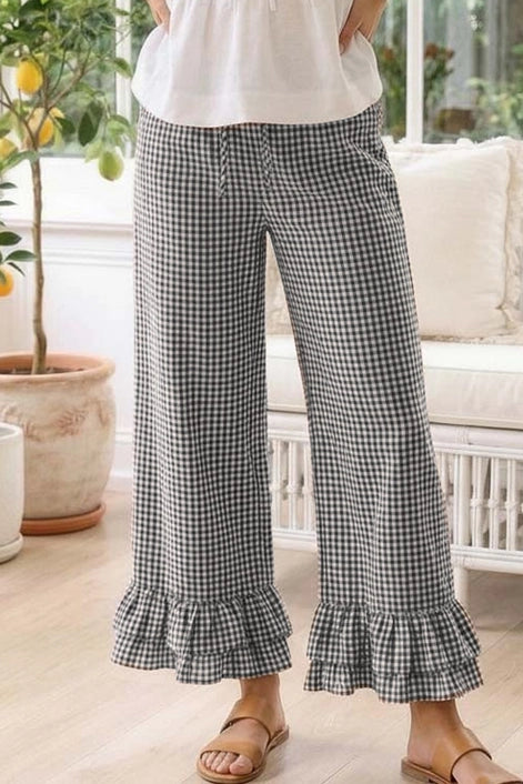Gingham Ruffle Pants