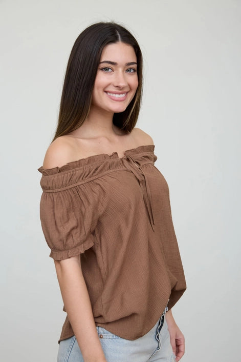 Ruffled Boat Neck