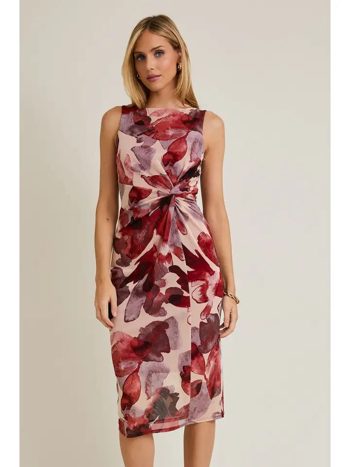 Boat Neck Twist Dress