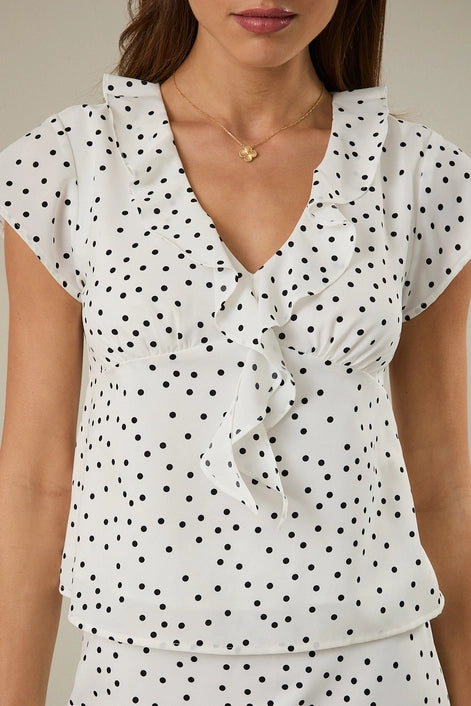 Ruffle Polka Dot Top
