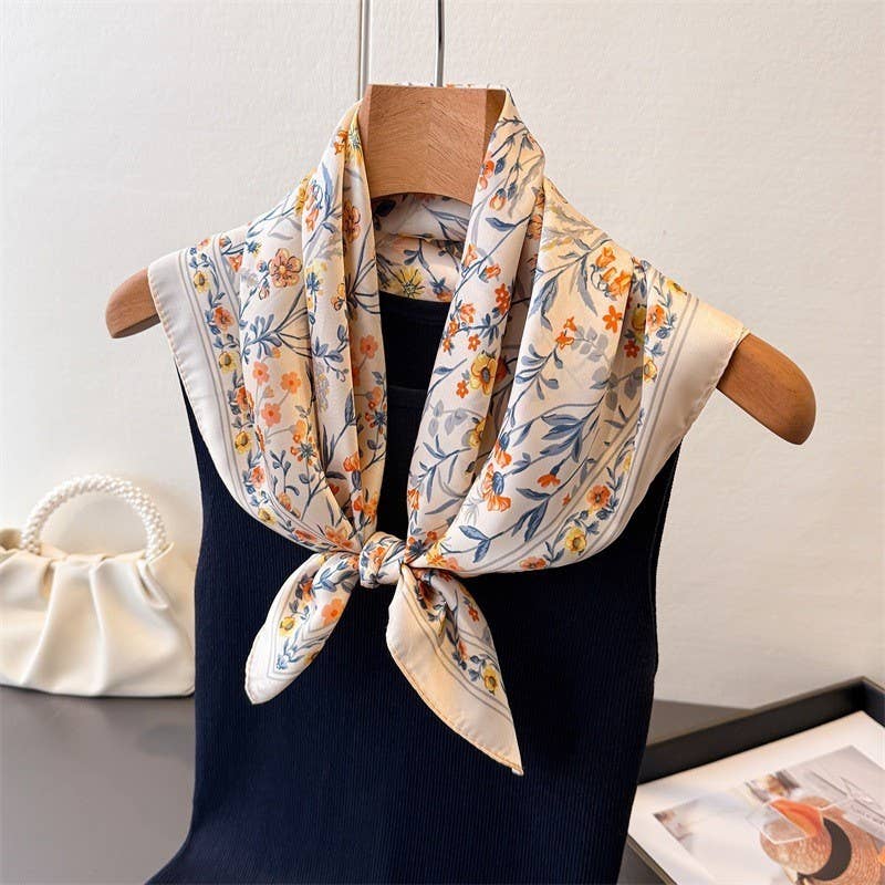 Yellow Toned Floral Scarf