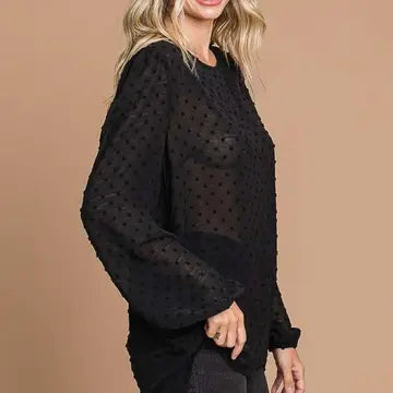 Crew Neck High & Low Hem Top