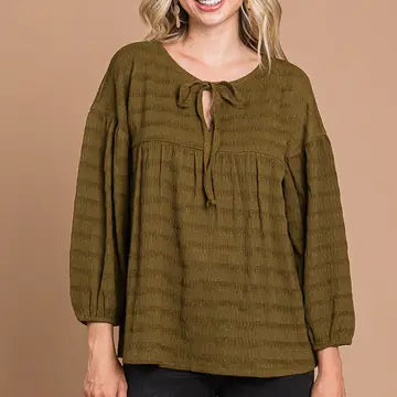 Drawstring Peasant Blouse