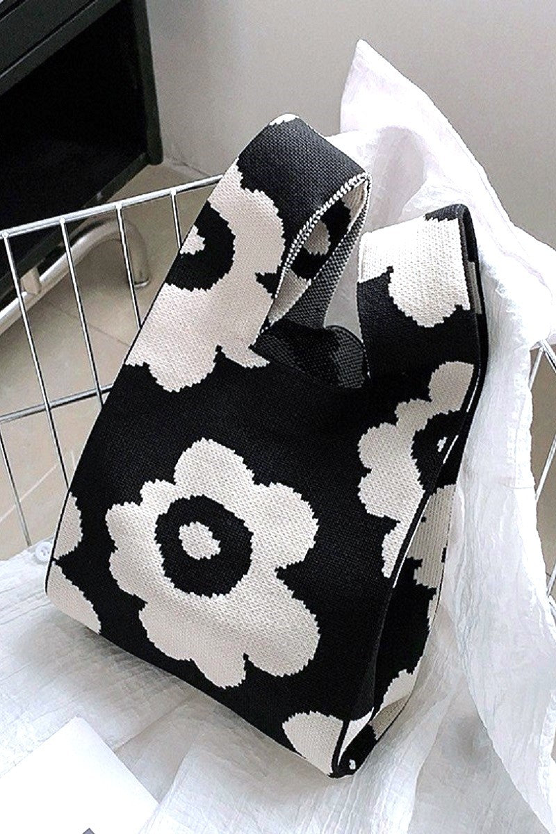 Flower Knitted Tote