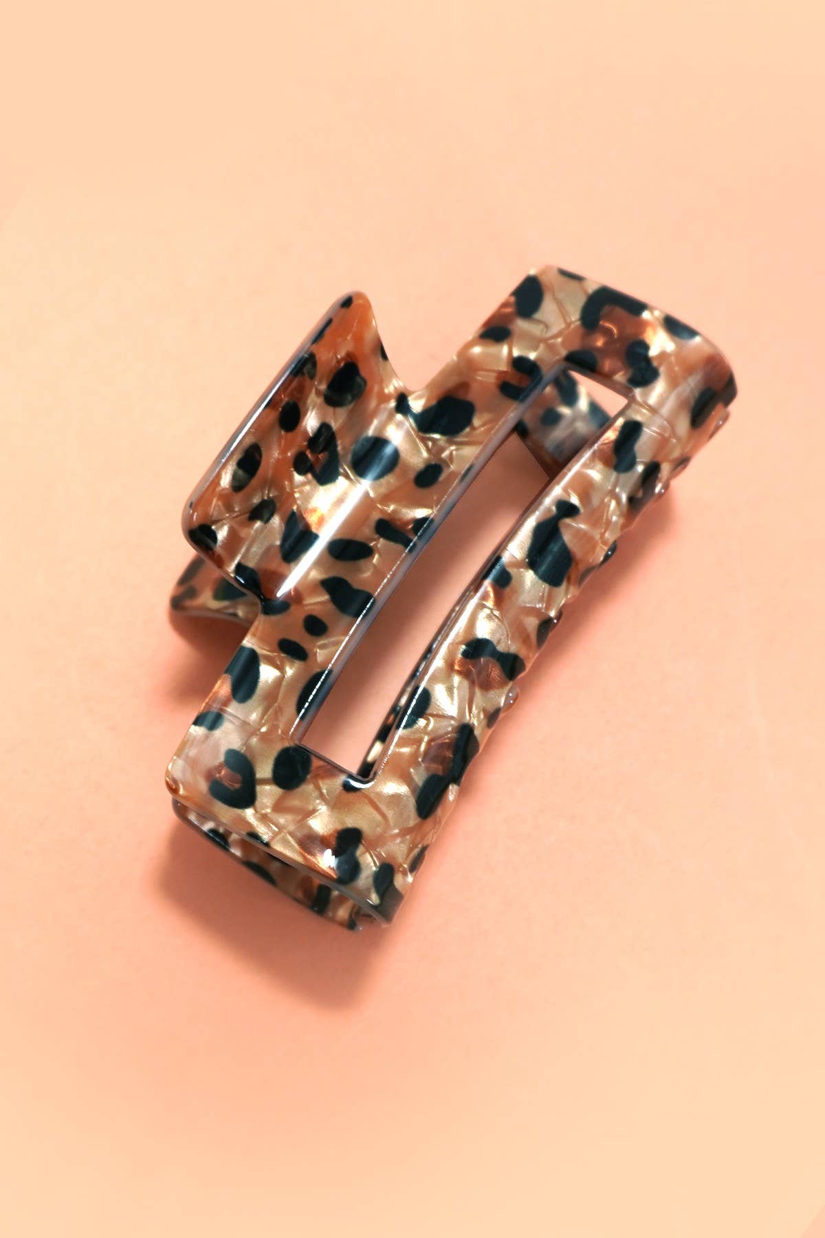 Rectangle Leopard Claw Clip