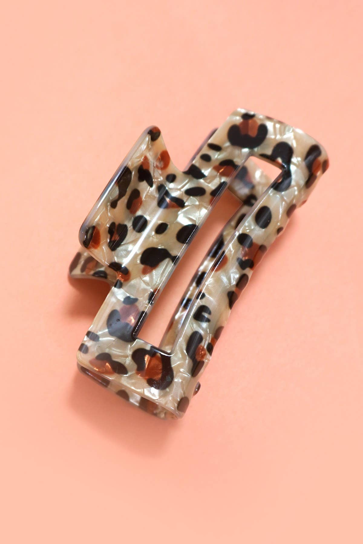 Rectangle Leopard Claw Clip