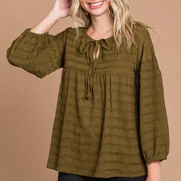 Drawstring Peasant Blouse