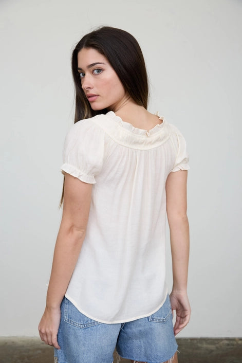 Ruffled Boat Neck
