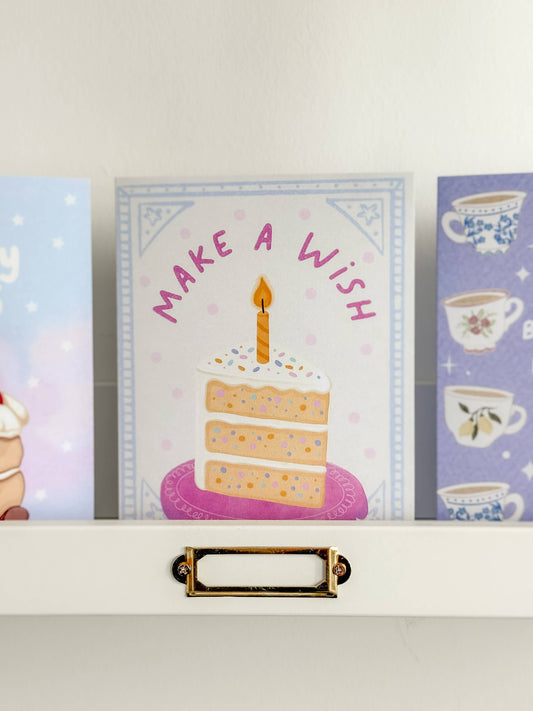 Make A Wish Birthday Cake Card