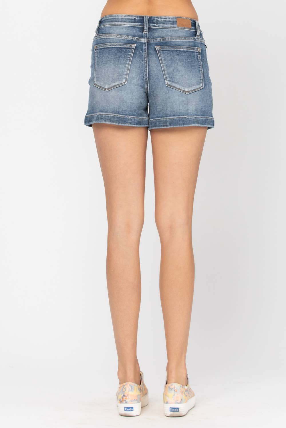 Judy Blue Mid-Rise Hem Cuffed Shorts