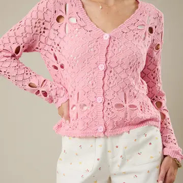 Long Sleeve Crochet Cardigan