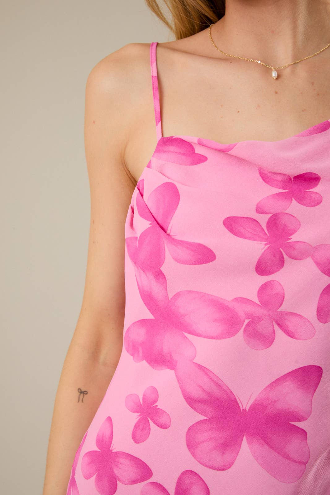 Butterfly Fantasy Midi Slip Dress