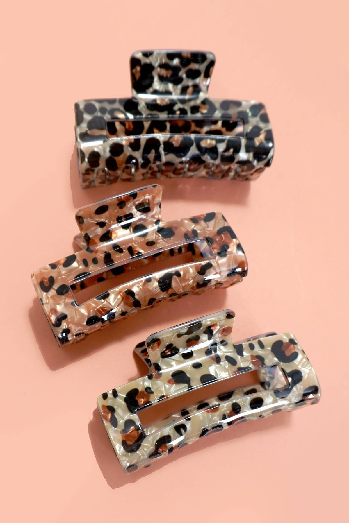 Rectangle Leopard Claw Clip