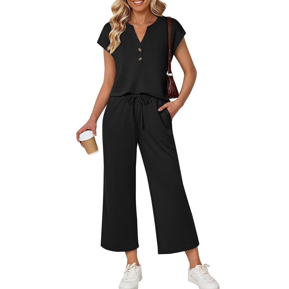 Henley Capri Pants Set