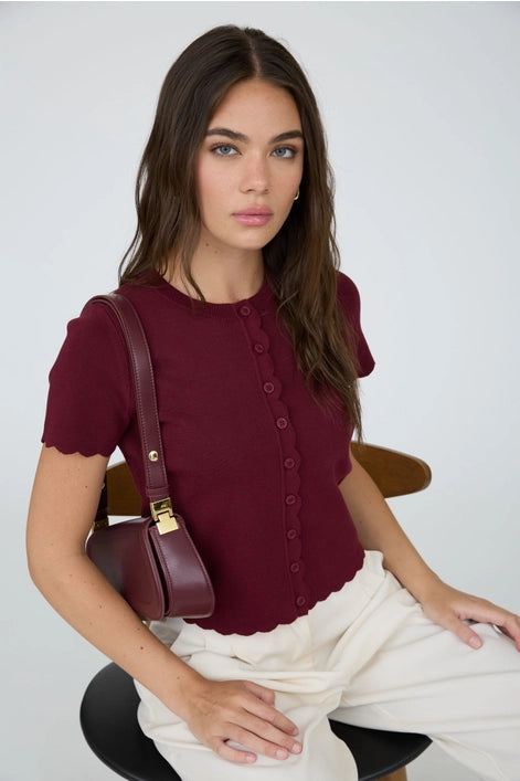 Scalloped Knit Cardigan