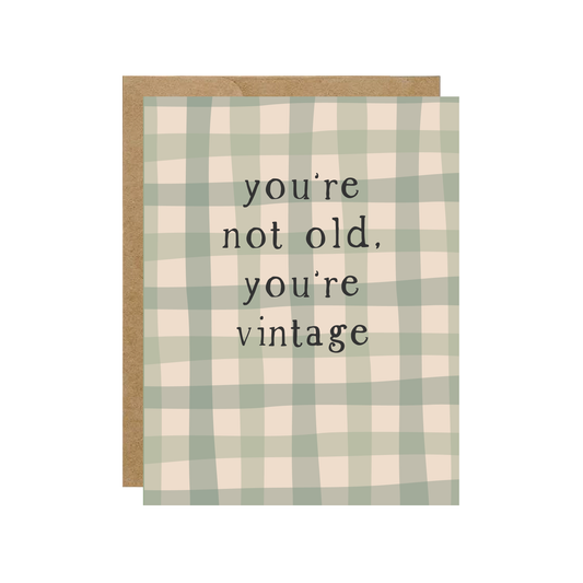 You're Vintage Plaid Birthday Card