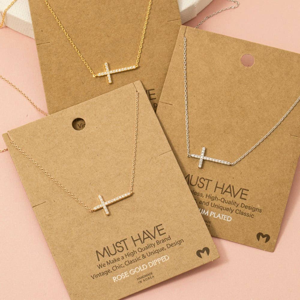 Cross Jewel Pendant Necklace