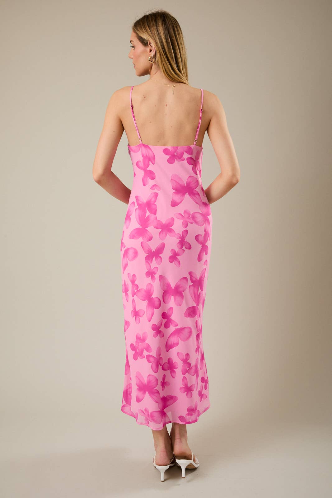 Butterfly Fantasy Midi Slip Dress