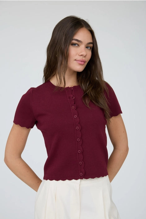 Scalloped Knit Cardigan