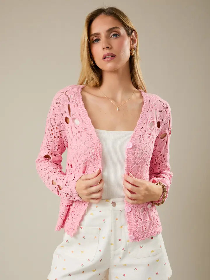 Long Sleeve Crochet Cardigan
