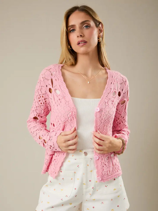 Long Sleeve Crochet Cardigan