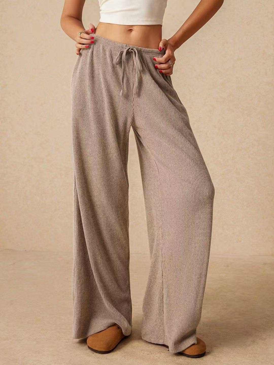 Ribbed Wide Leg Pants