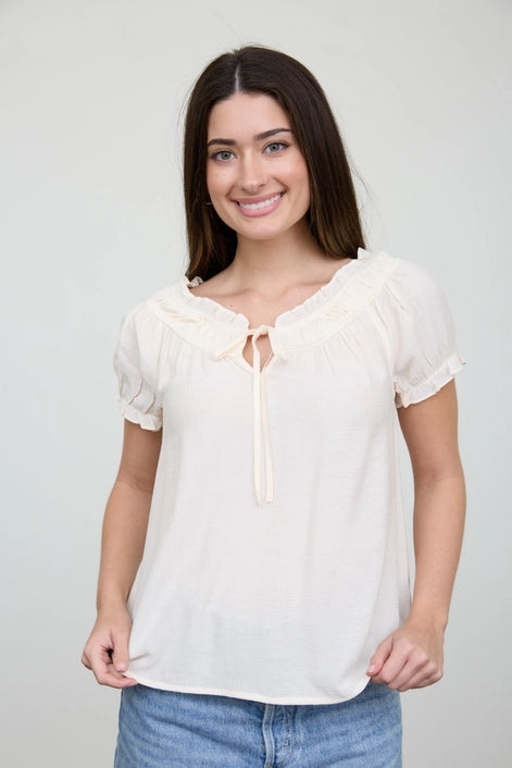 Ruffled Boat Neck