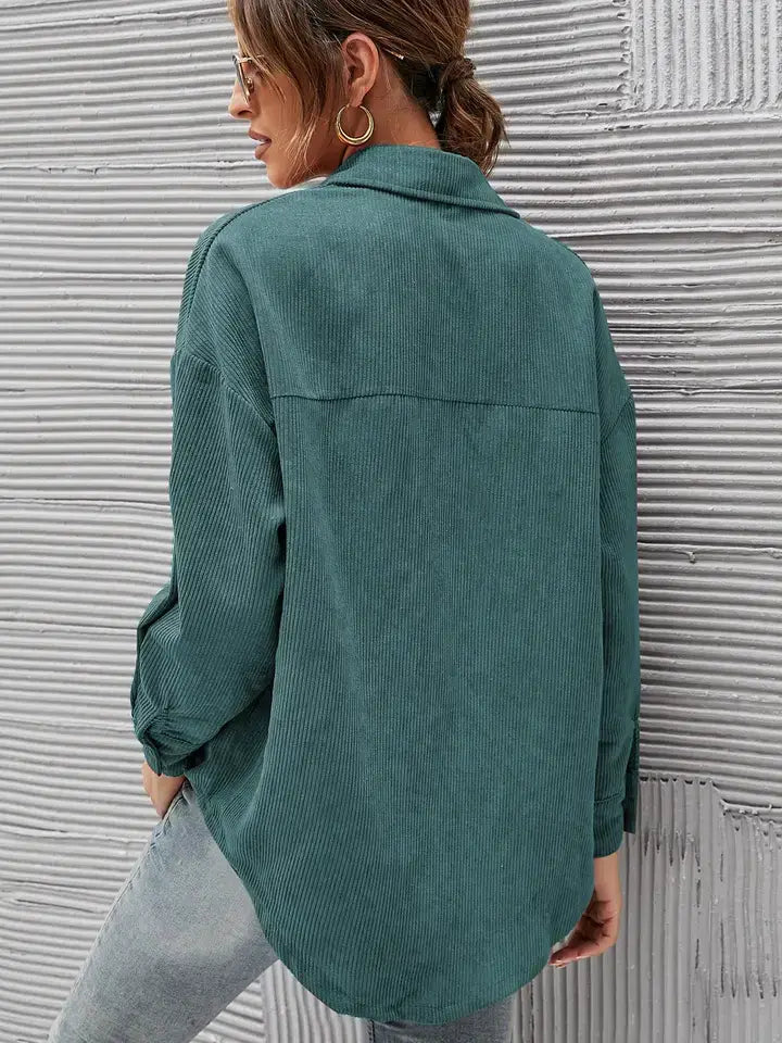 Casual Corduroy Button-Down Shirt