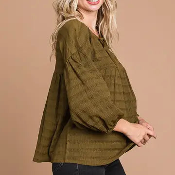 Drawstring Peasant Blouse