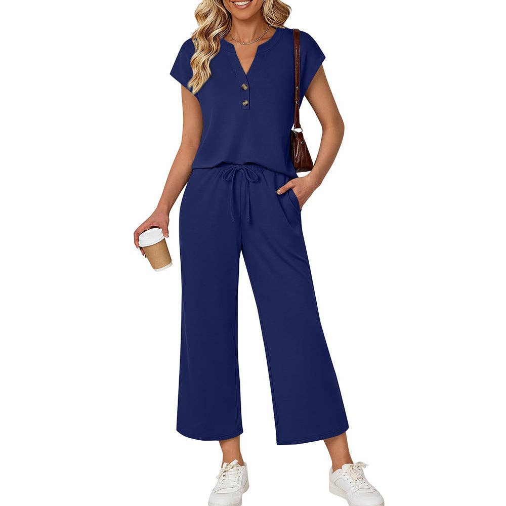 Henley Capri Pants Set