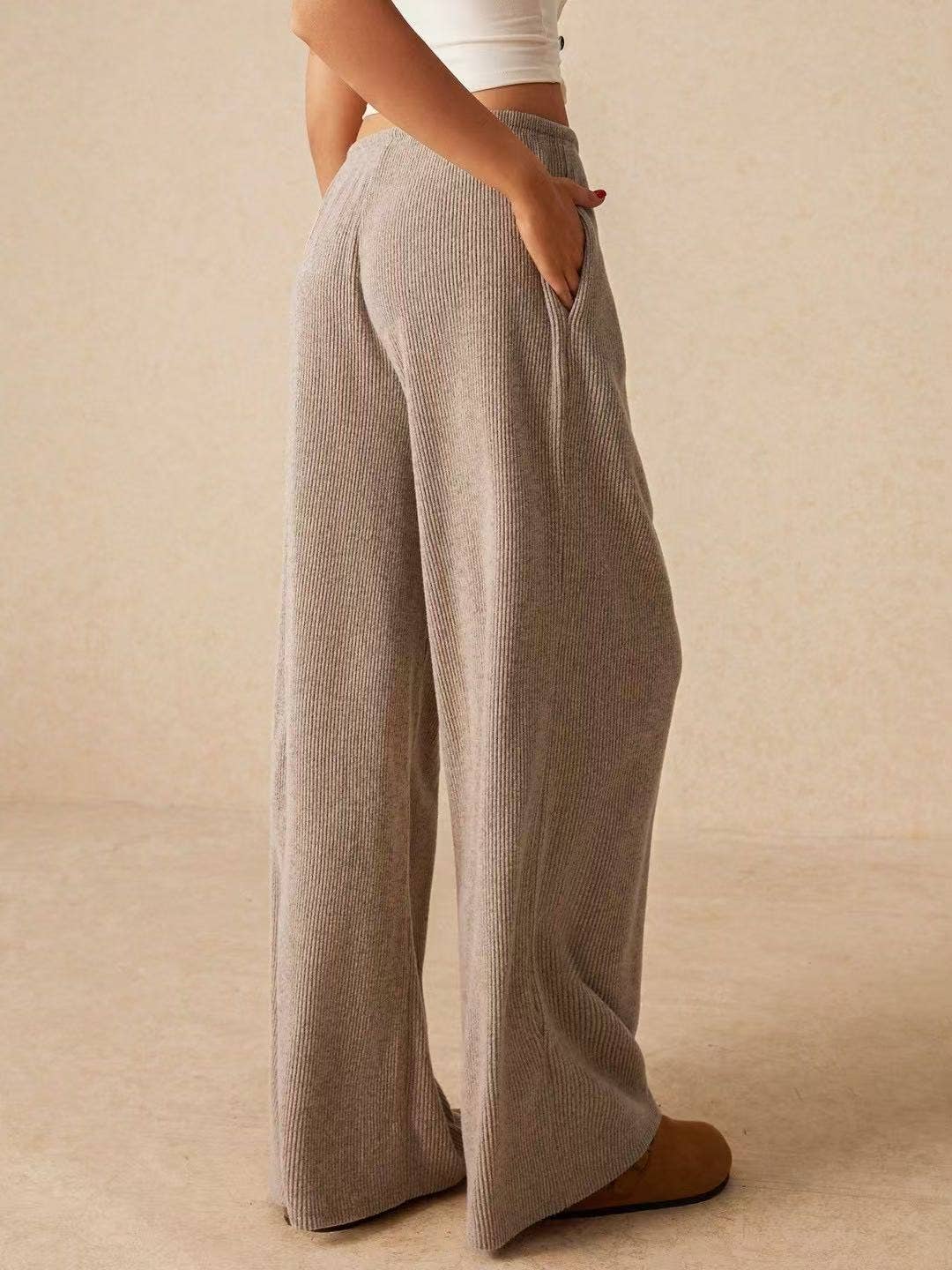 Ribbed Wide Leg Pants