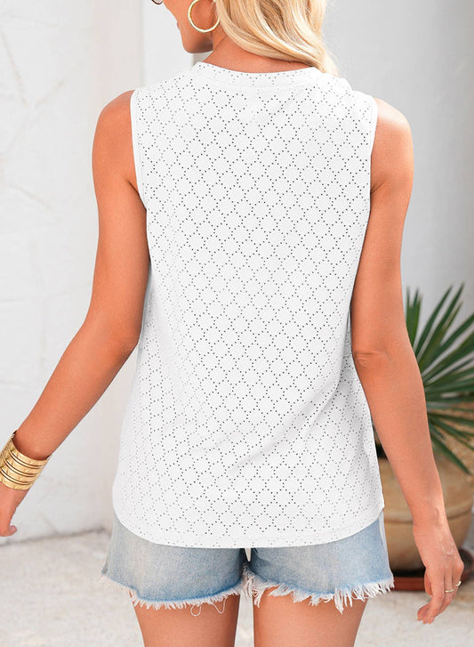 Eyelet Pattern Tank Top