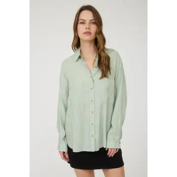 Oversized Button Down Long Sleeve Shirt